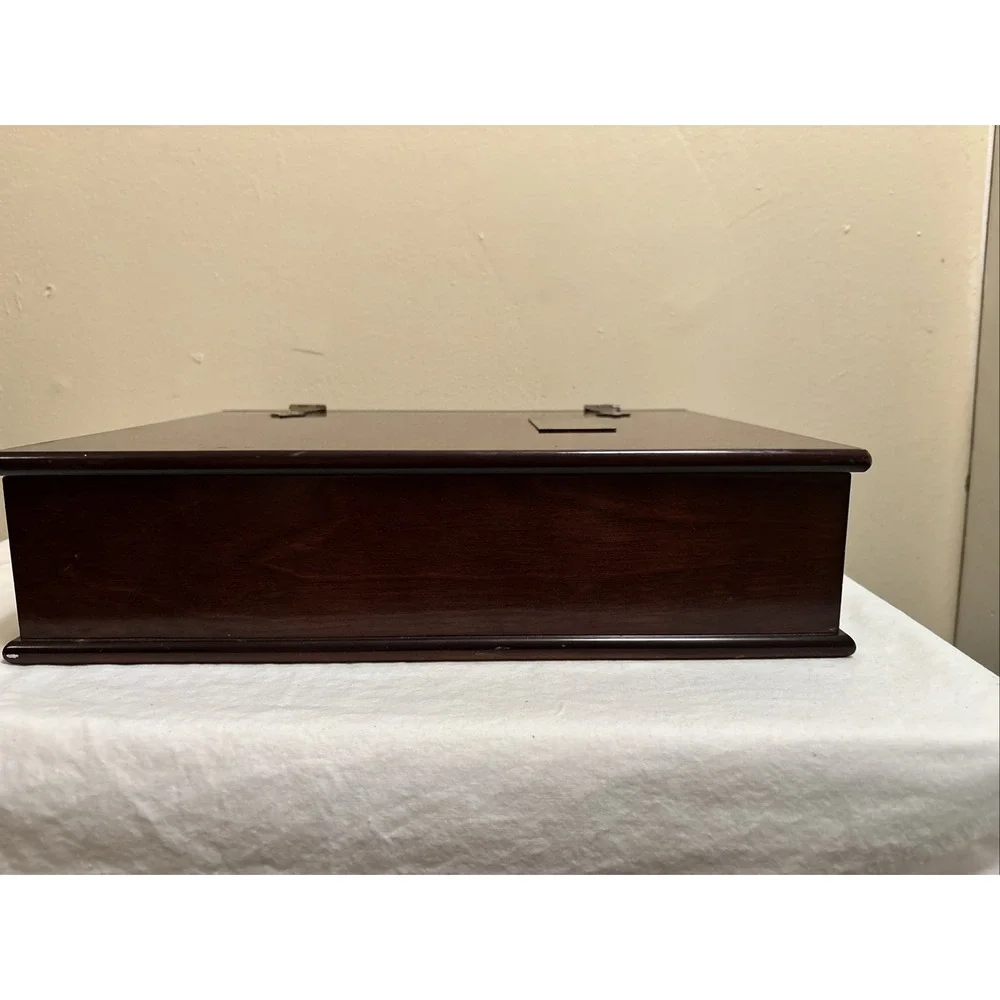 VTG 1991 The Bombay Company Book Box Mahogany Wood Hinged Large 14x11.5x3.5